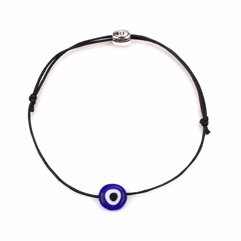 Bracelet Œil Bleu Fil Noir