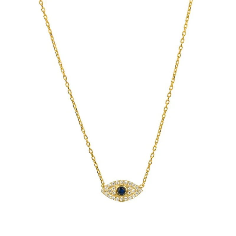 Collier Œil Turc Strass Or