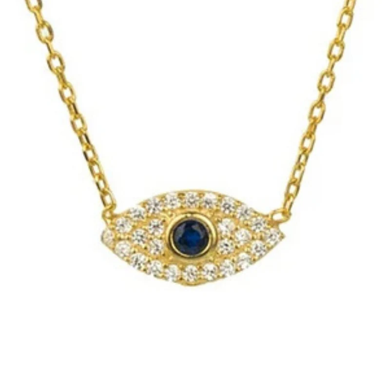 Collier Œil Turc Strass Or
