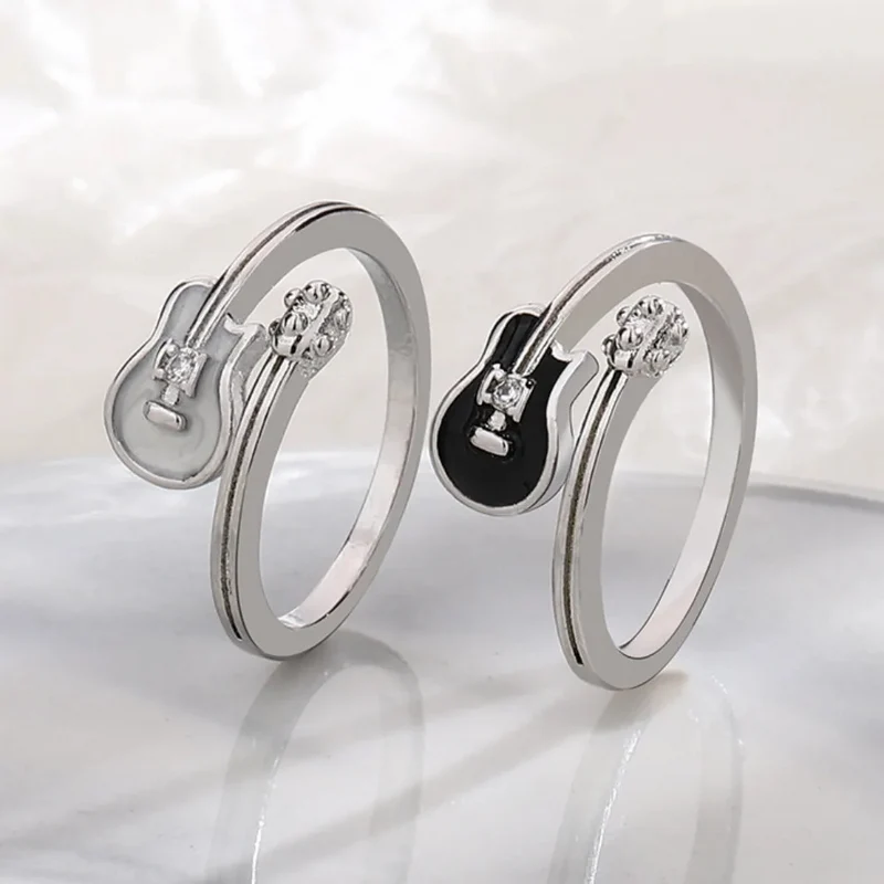 Bague Guitare Argent et Blanche