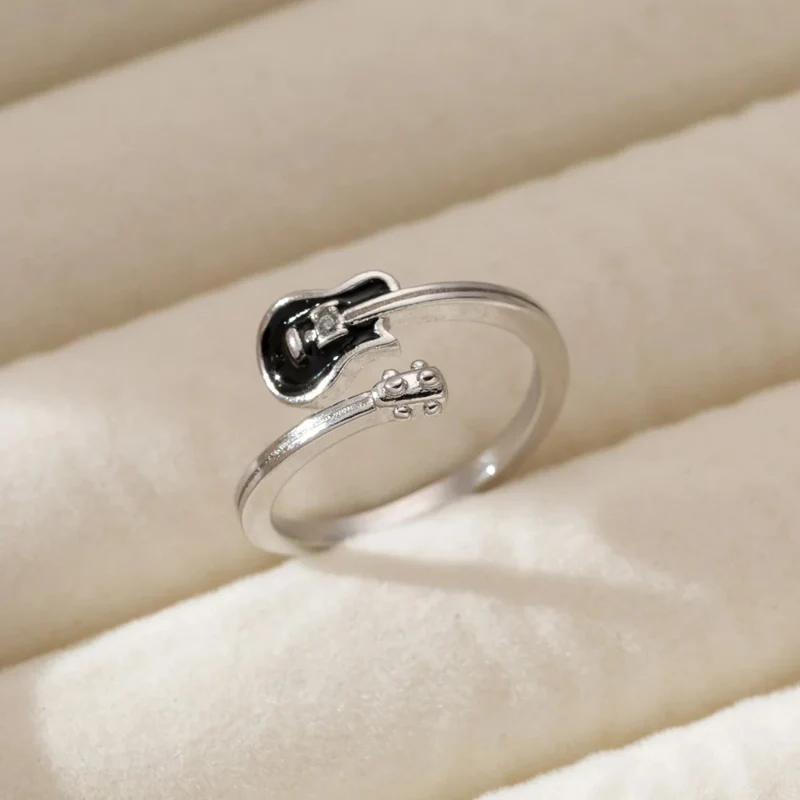 Bague Guitare Argent et Noir