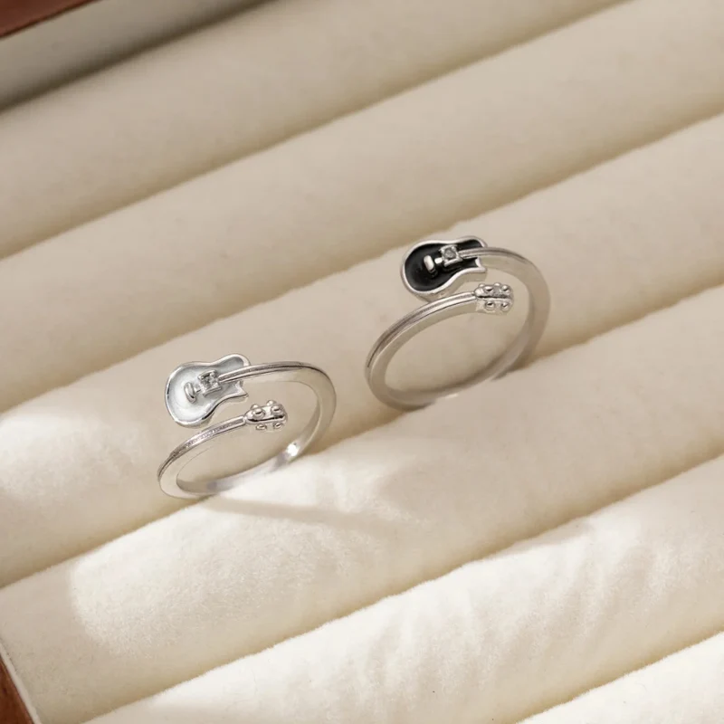 Bague Guitare Argent et Noir