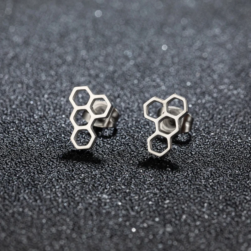 Boucles d'Oreilles Alvéole Abeille