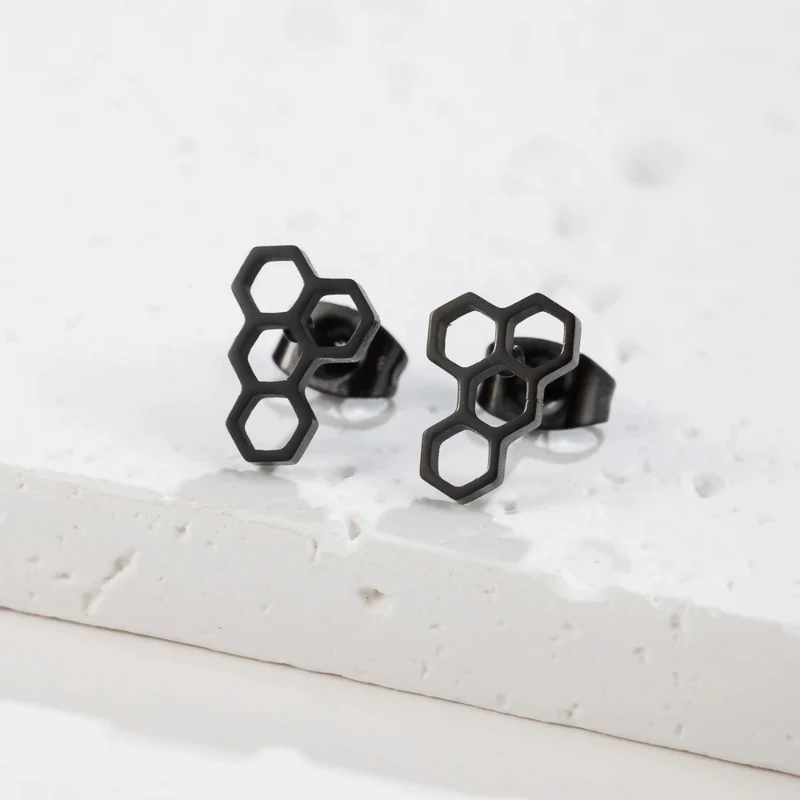 Boucles d'Oreilles Alvéole Abeille