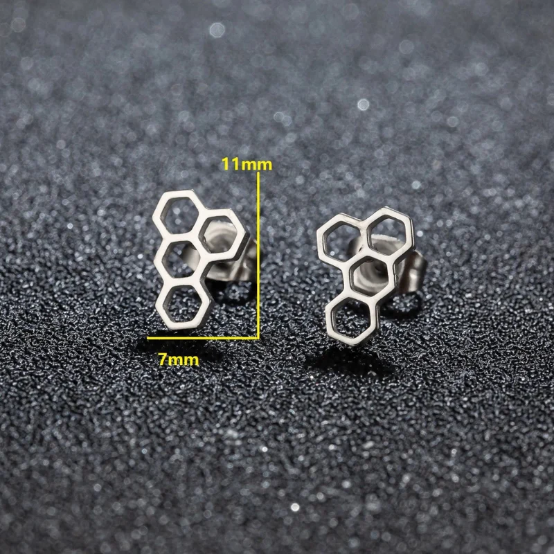 Boucles d'Oreilles Alvéole Abeille