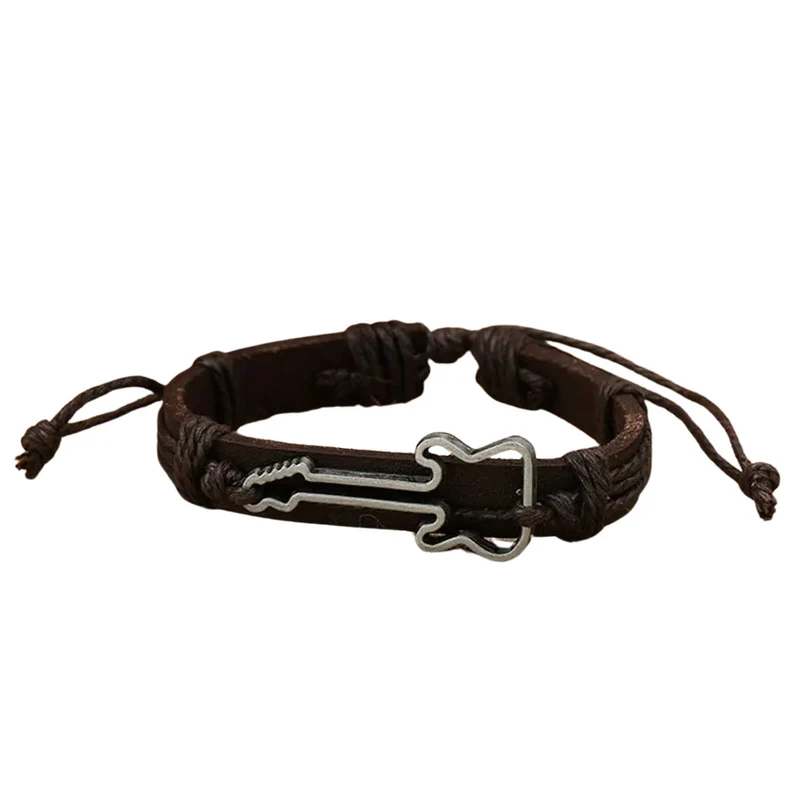 Bracelet Guitare Cuir Vintage