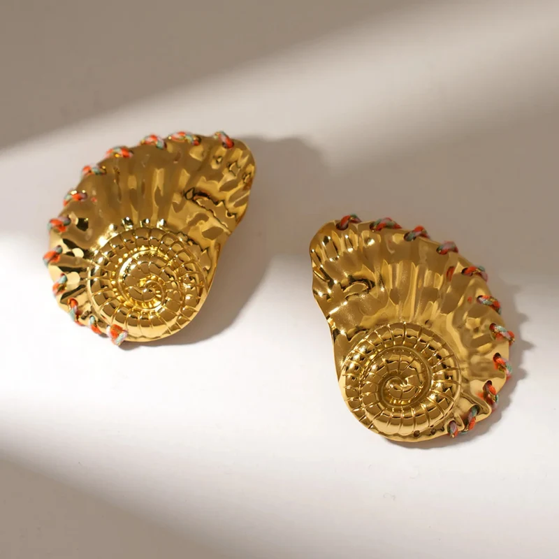 Boucles d'Oreilles Gros Coquillage Spirale