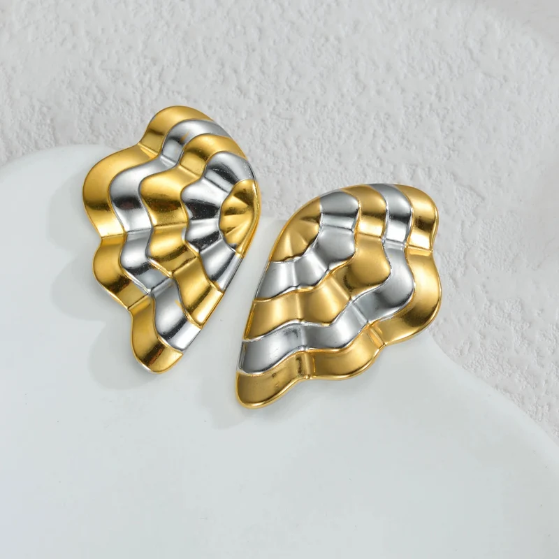 Boucles d'Oreilles Coquillage Bicolore