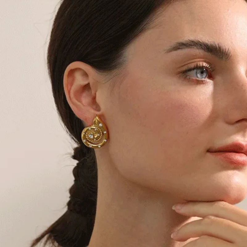 Boucles d'Oreilles Coquillage Spirale