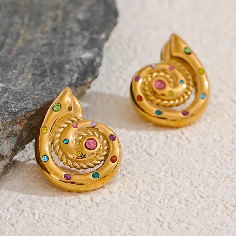 Boucles d'Oreilles Coquillage Spirale