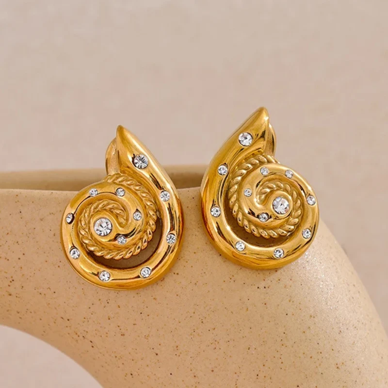 Boucles d'Oreilles Coquillage Spirale