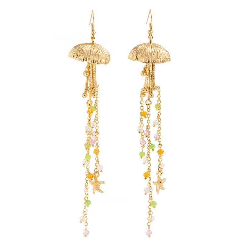 Boucles d'Oreilles Pendantes Coquillage Perle