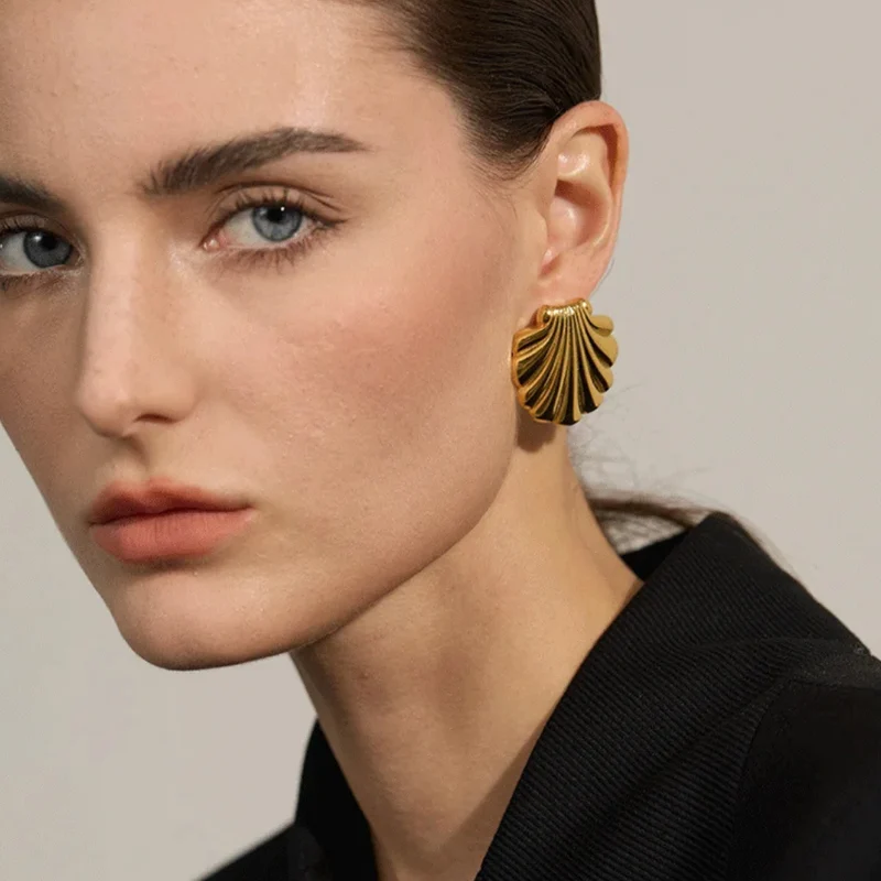 Boucles d'Oreilles Coquillage Acier Inoxydable