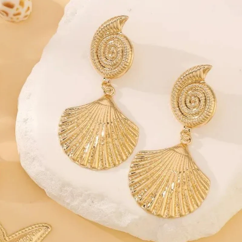 Boucles d'Oreilles Double Coquillage