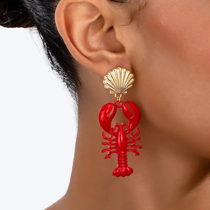 Boucles d'Oreilles Coquillage Homard