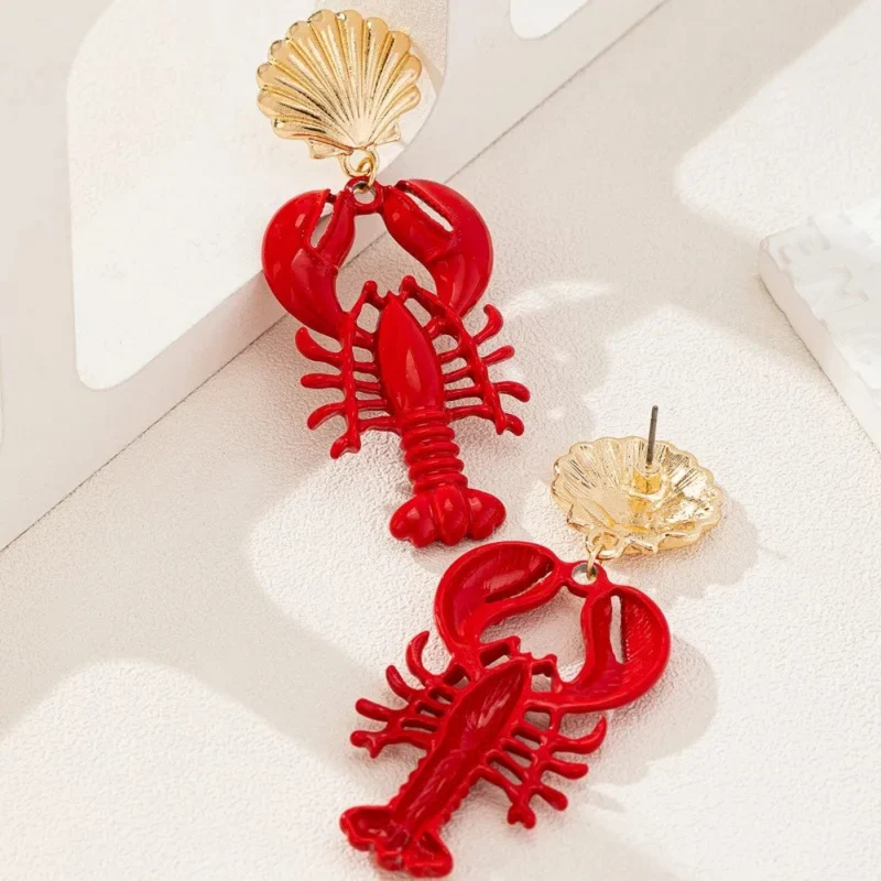 Boucles d'Oreilles Coquillage Homard