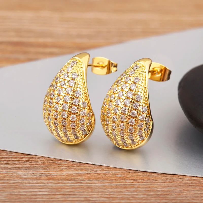 Boucles d'Oreilles Goutte Zircon