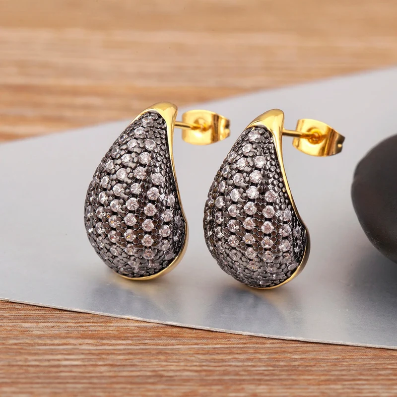 Boucles d'Oreilles Goutte Zircon