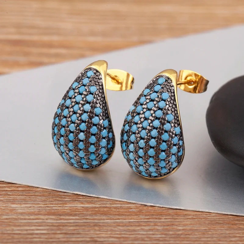 Boucles d'Oreilles Goutte Zircon