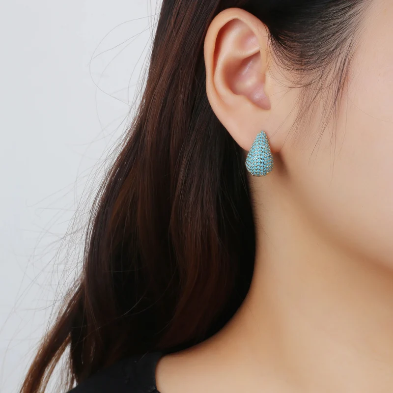 Boucles d'Oreilles Goutte Strass