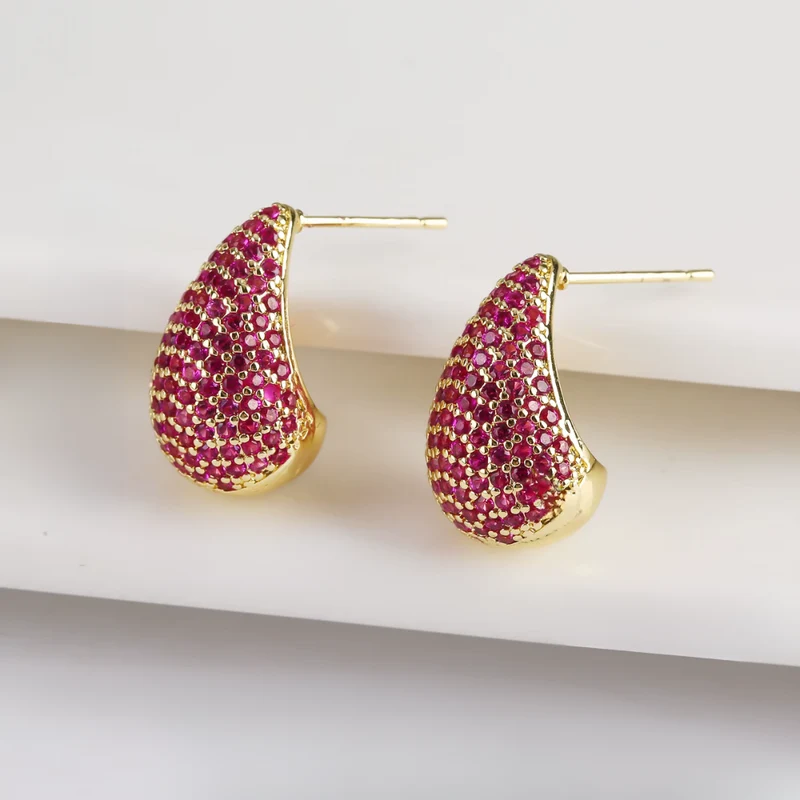 Boucles d'Oreilles Goutte Strass