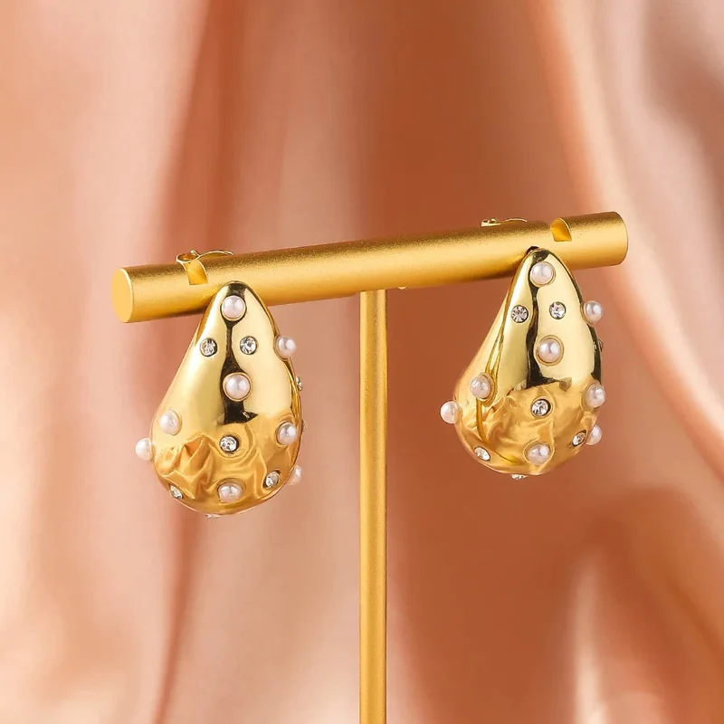 Boucles d'Oreilles Goutte Perle Blanche
