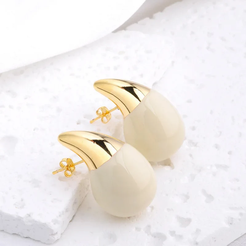 Boucles d'Oreilles Goutte Bicolore
