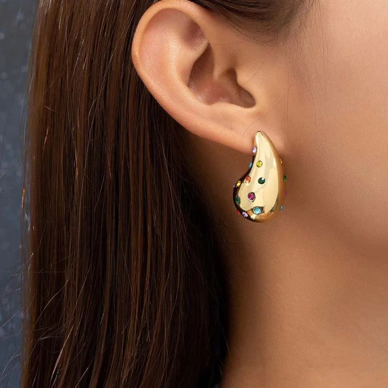 Boucles d'Oreilles Goutte Cristaux