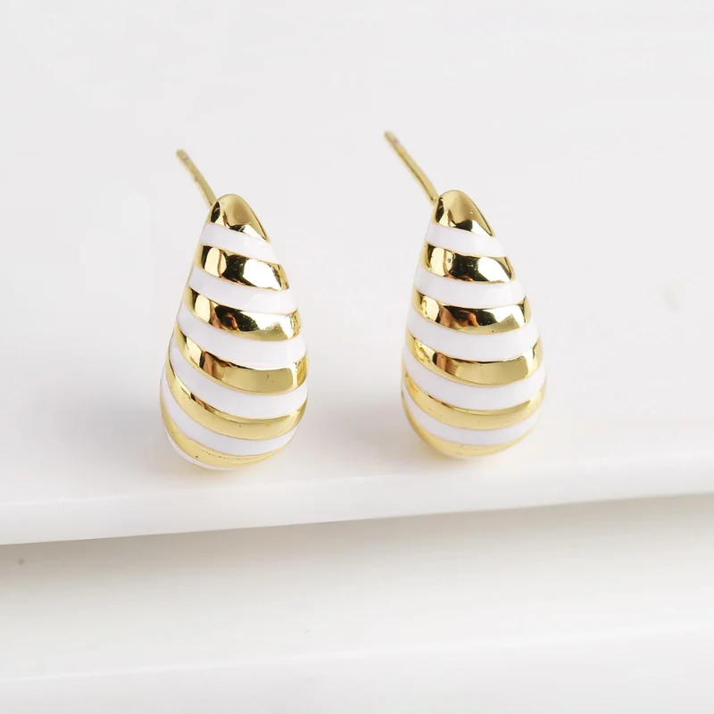 Boucles d'Oreilles Goutte Rayure