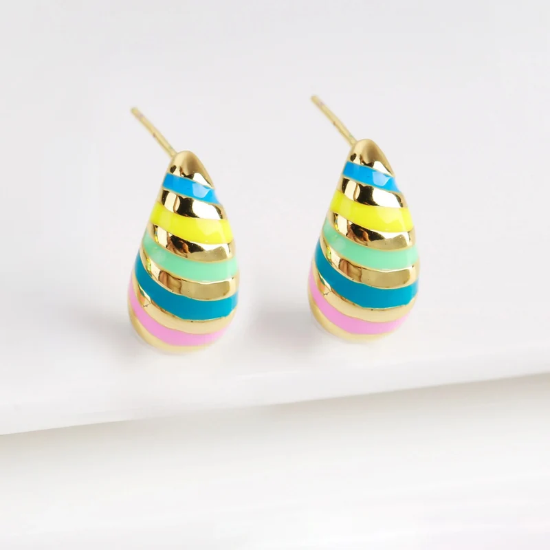 Boucles d'Oreilles Goutte Rayure