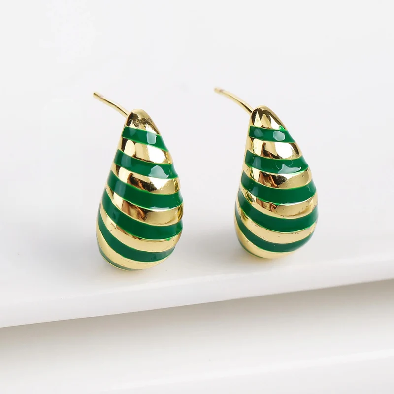 Boucles d'Oreilles Goutte Rayure