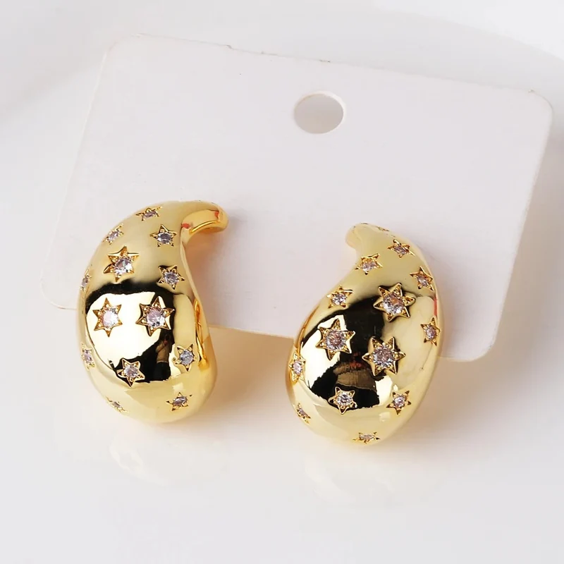Boucles d'Oreilles Goutte Étoile
