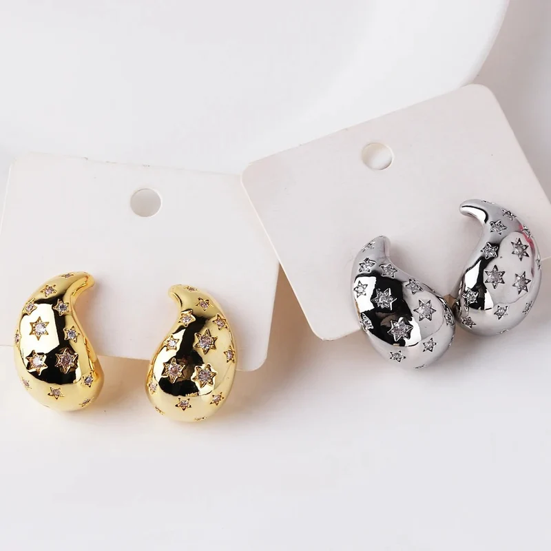 Boucles d'Oreilles Goutte Étoile
