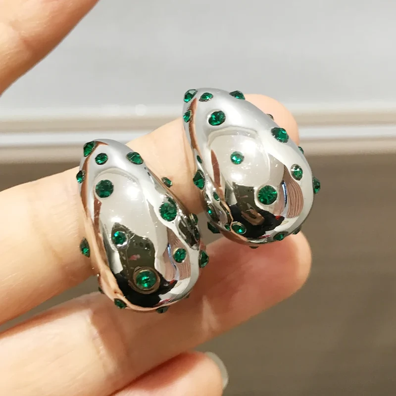 Waterproof Teardrop Shape Stud Earring Inlay Beads 18K PVD Gold Plated Stainless Steel Elegance Drop Earrings For Women