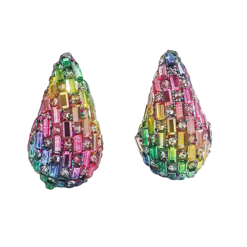 Boucles d'Oreilles Goutte Pierre Couleur