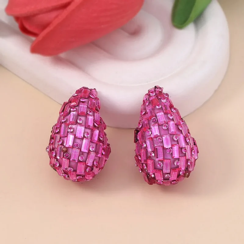 Boucles d'Oreilles Goutte Pierre Couleur