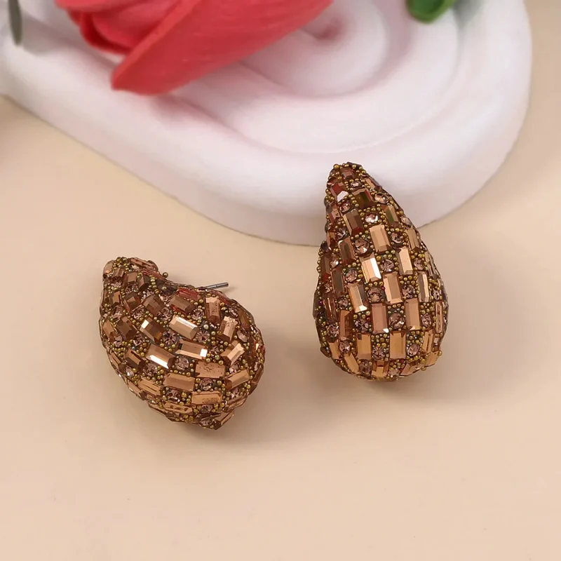 Boucles d'Oreilles Goutte Pierre Couleur