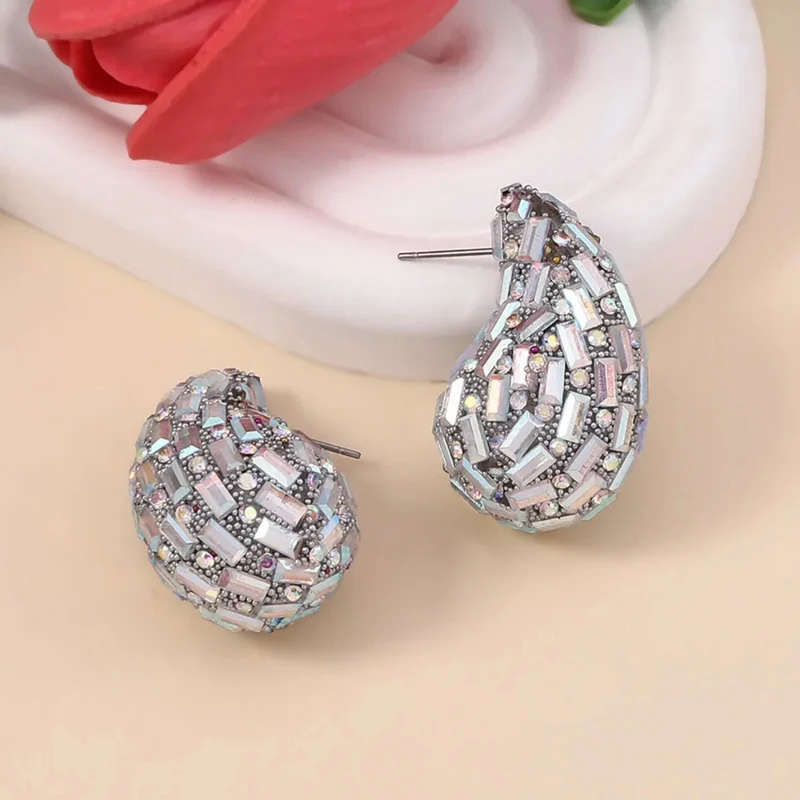 Boucles d'Oreilles Goutte Pierre Couleur