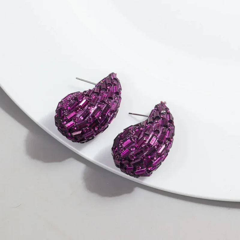 Boucles d'Oreilles Goutte Pierre Couleur