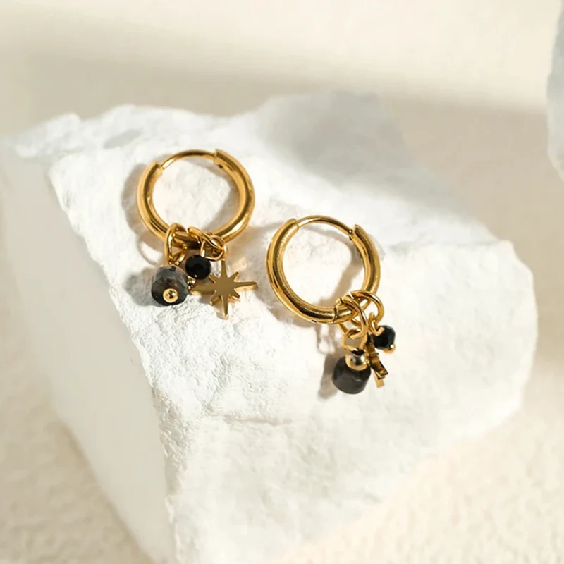 Boucles d'Oreilles Mini Créole Étoile