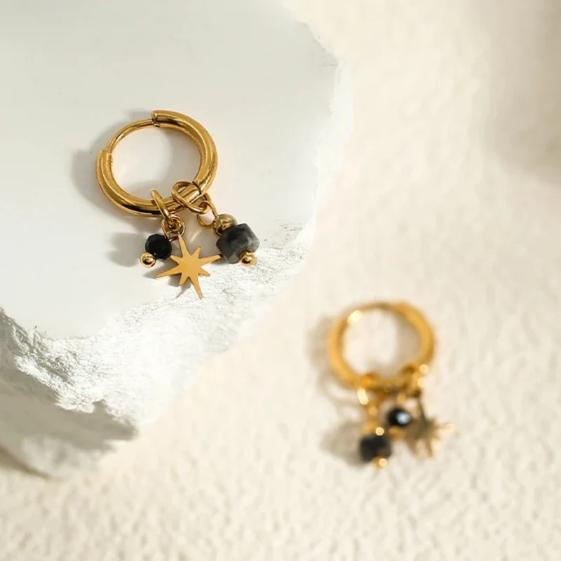 Boucles d'Oreilles Mini Créole Étoile