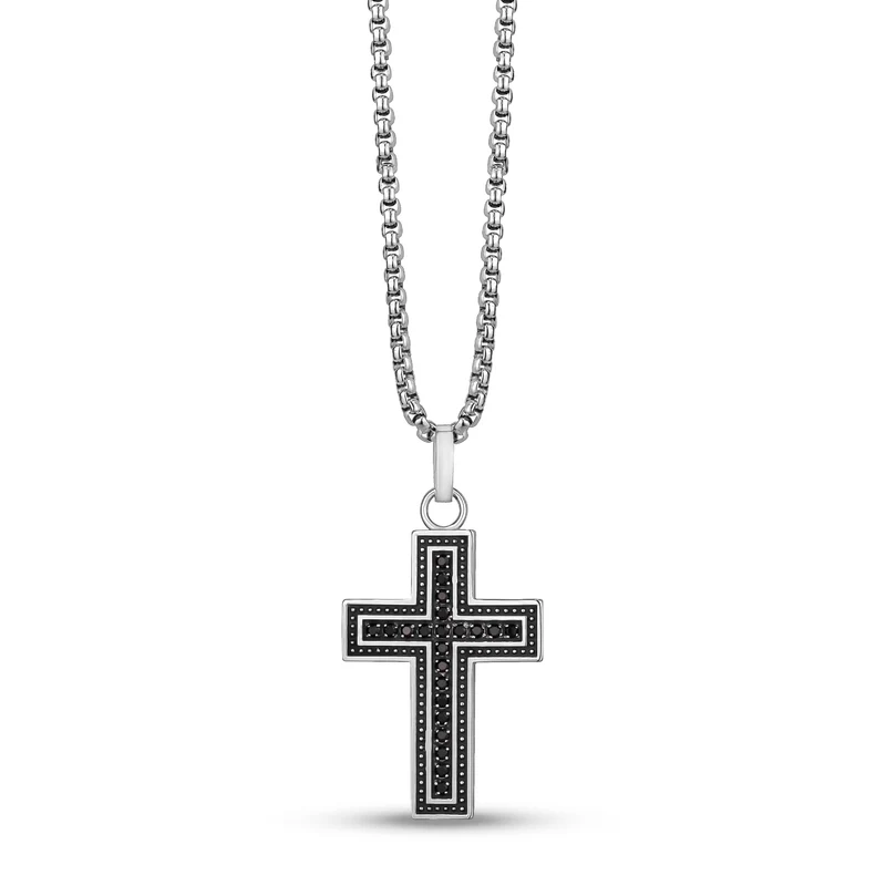 Pendentif croix serti de pierres