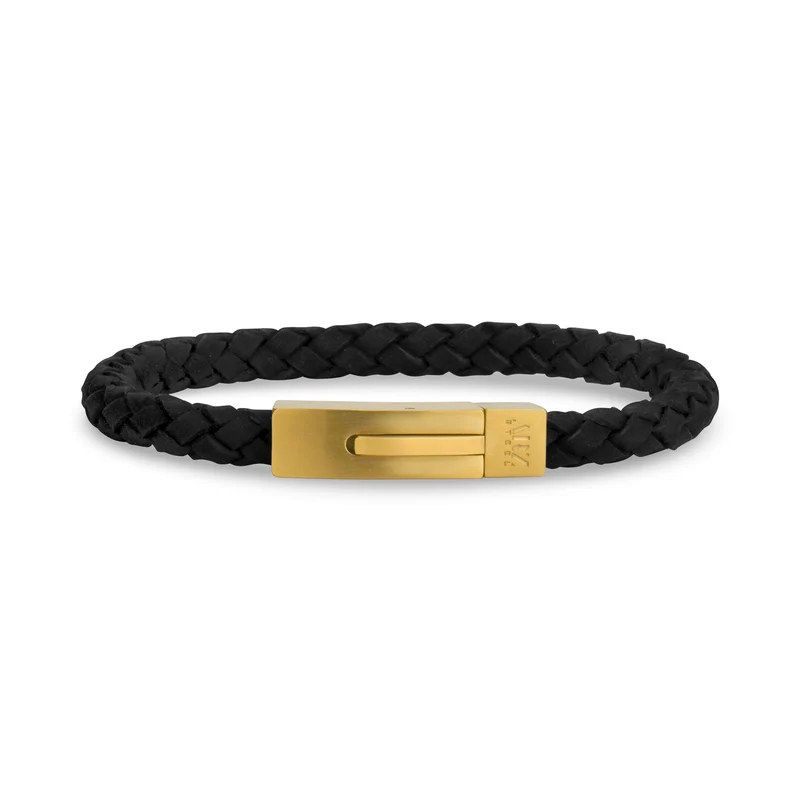 Bracelet en cuir noir | 6MM