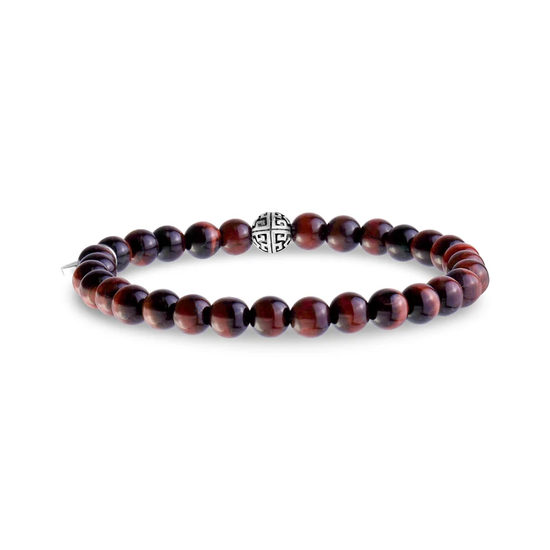 Bracelet d'Oeil de Tigre Rouge 6mm
