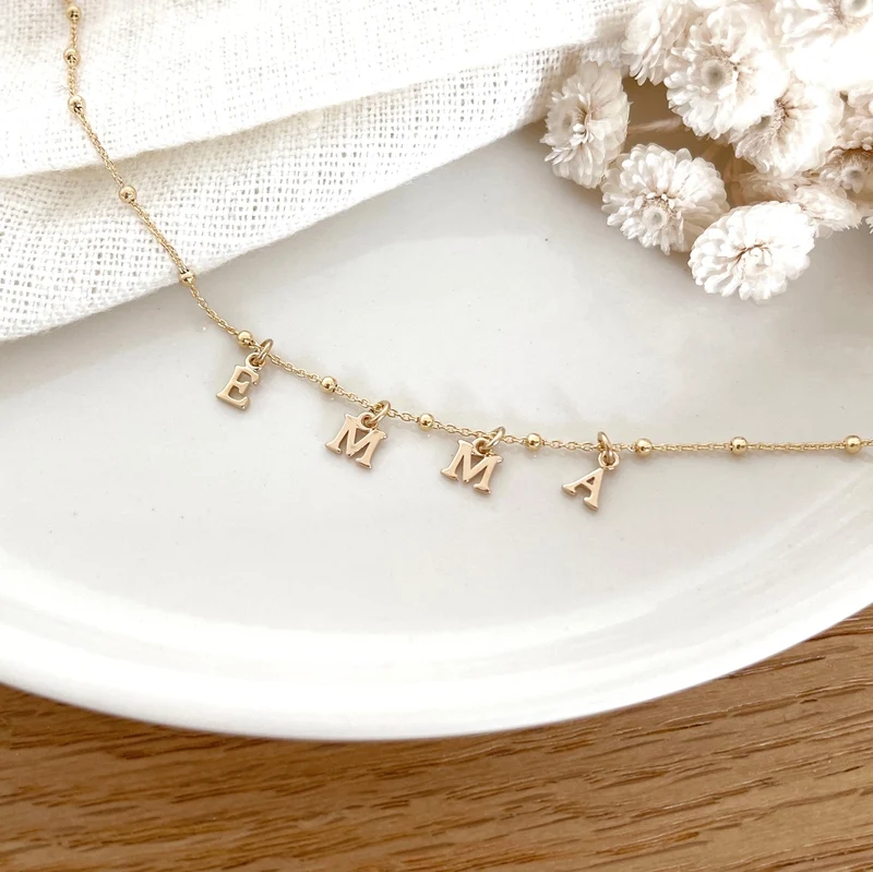 Collier "Initial" plaqué or