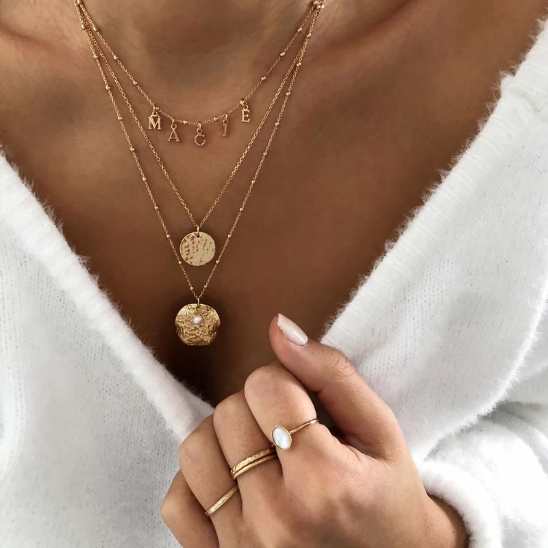 Collier "Initial" plaqué or