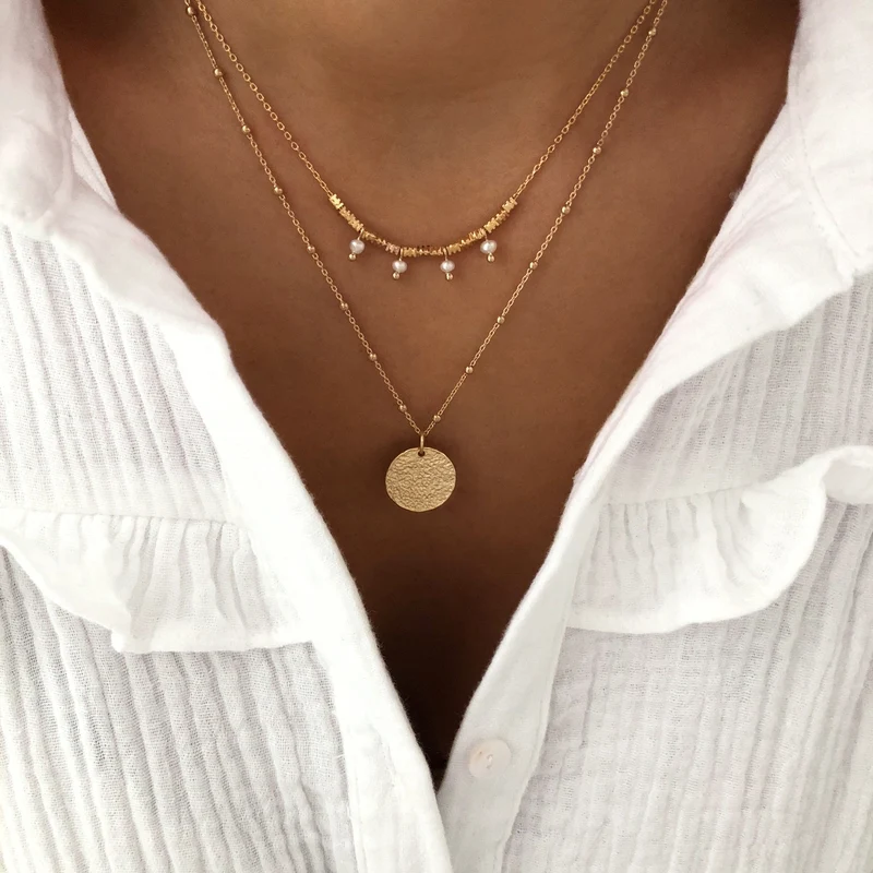 Collier "Maena" plaqué or