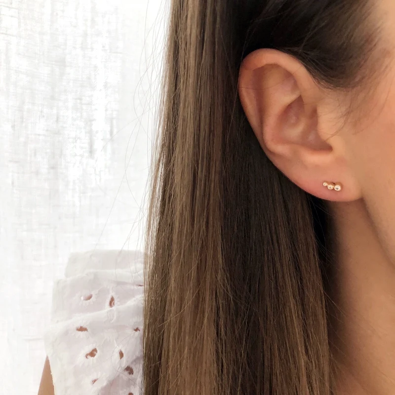 Boucles d'oreilles "Bilane" plaqué or