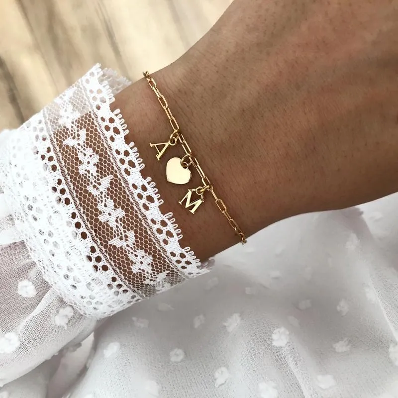 Bracelet "Idylle" Coeur plaqué or