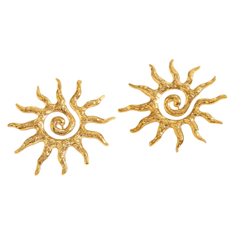 Boucles d'Oreilles Soleil Martelé